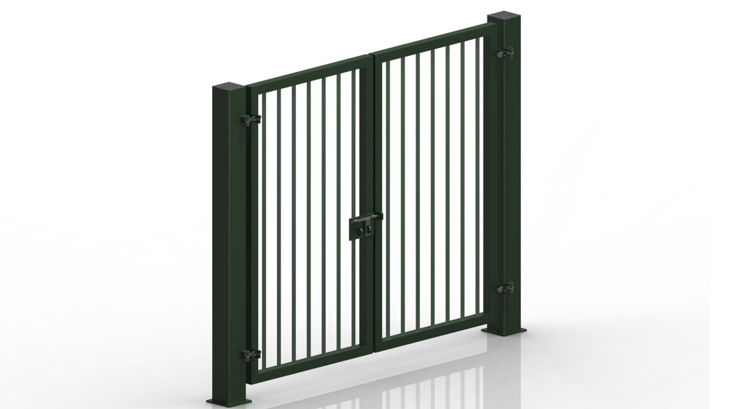 Double side-hung panel swing gate